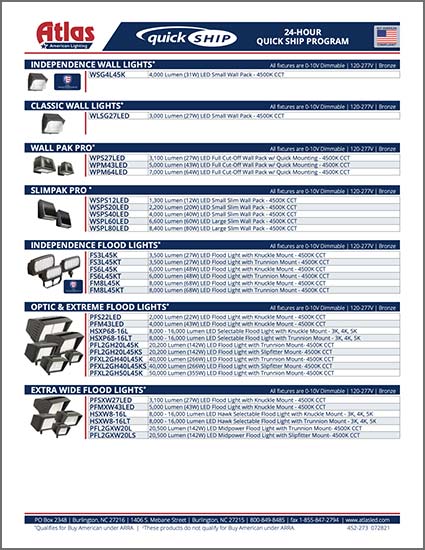 Quick Ship Products